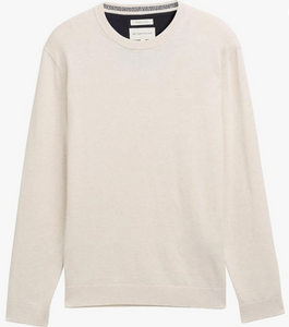 Tom Tailor | Basic Crewneck Knit Jumper | Sweet Butter Cream Mix