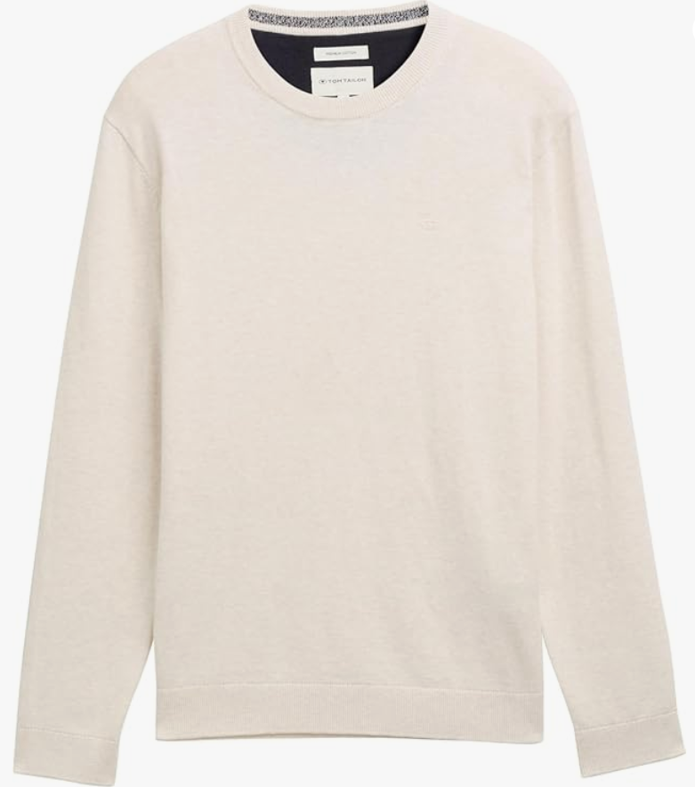 Tom Tailor | Basic Crewneck Knit Jumper | Sweet Butter Cream Mix