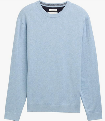 Tom Tailor | Basic Crewneck Knit Jumper | Light Blue Mix