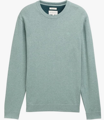 Tom Tailor | Basic Crewneck Knit Jumper | Dark Smoke Green Melange