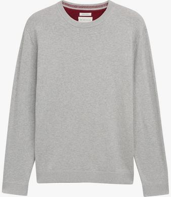 Tom Tailor | Basic Crewneck Knit Jumper | Light Grey and Soft Mix