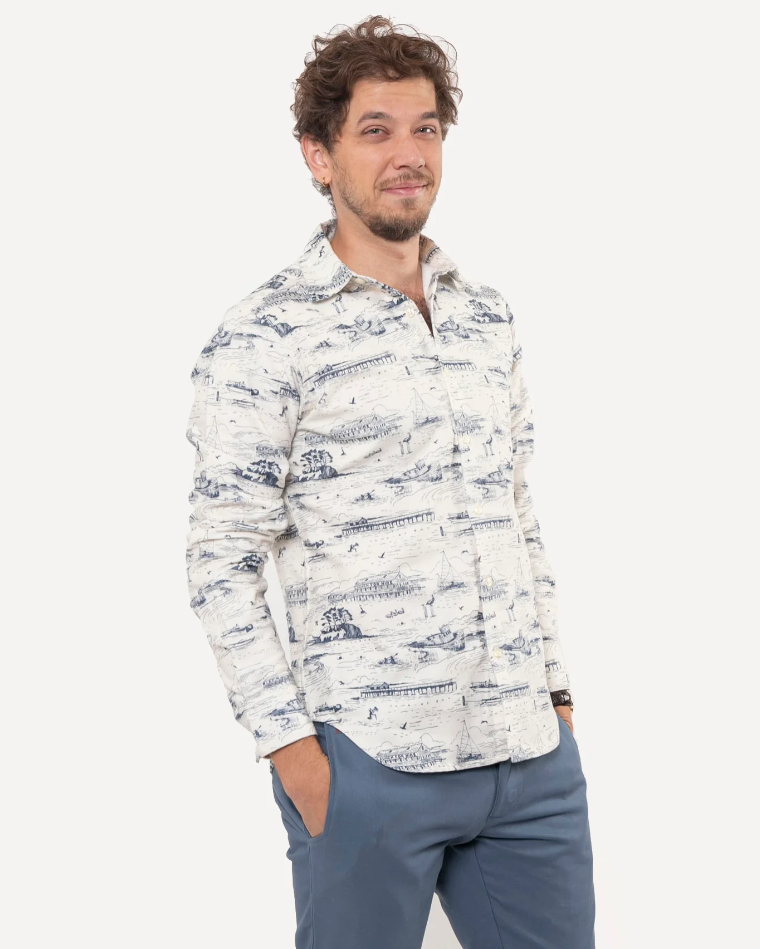 18 Waits | LS Dylan Shirt Flannel| Seaside Dusk