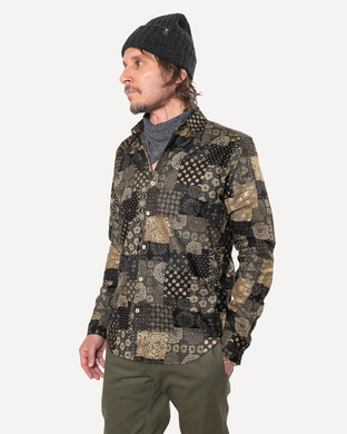 18 Waits | LS Dylan Shirt| Olive Patchwork