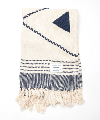 18 Waits | Handloom Blanket| Blue and Beige