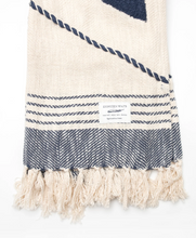 Load image into Gallery viewer, 18 Waits | Handloom Blanket| Blue and Beige