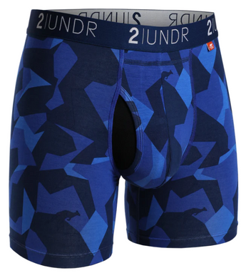 2 UNDR | Swing Shift Printed Boxer Brief | Blue Camo