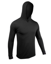Load image into Gallery viewer, 2 UNDR| LS Hooded Tee | Black