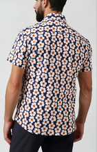Load image into Gallery viewer, STONE ROSE | Short Sleeve Woven Printed Shirt| Navy Beach Blossom