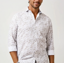 Load image into Gallery viewer, STONE ROSE | Long Sleeve Woven Linen Printed Shirt|  Beige Clubhouse Floral