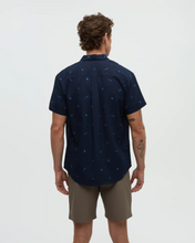 Load image into Gallery viewer, Tentree | Short Sleeve Mancos Shirt M | Midnight Blue/Lake Life