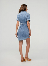 Load image into Gallery viewer, DU/ER | Performance Denim Lite Wrap Shirt Dress | Women's Collection | Light Stone