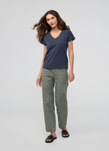 Load image into Gallery viewer, DU/ER | PurePima Slim V-Neck | Women's Collection | Navy