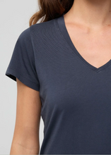 Load image into Gallery viewer, DU/ER | PurePima Slim V-Neck | Women's Collection | Navy