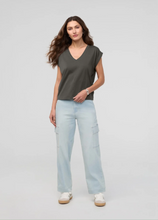 Load image into Gallery viewer, DU/ER | PurePima Dolman V-Neck | Women's Collection | Evergreen