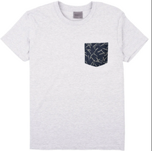 Load image into Gallery viewer, Naked &amp; Famous | Pocket Tee | Heather Grey + Matsuba Pine indigo
