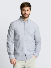 Load image into Gallery viewer, Tom Tailor | Striped Cotton Linen Shirts| White Navy Small Stripe