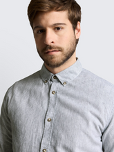 Load image into Gallery viewer, Tom Tailor | Striped Cotton Linen Shirts| White Navy Small Stripe