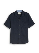 Load image into Gallery viewer, Tom Tailor | Structured Cotton Linen Shirt | Sky Captain Tonal Stripe