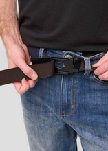 Load image into Gallery viewer, DU/ER | Reversible Stretch Belt | Navy/Brown