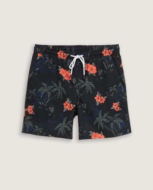 TOM TAILOR | PRINTED SWIM SHORT | BLACK TROPICAL