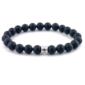 Steel & Barnett Stone Bracelet | Matt Black